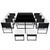 11 Piece Outdoor Dining Set with Cushions Poly Rattan Black(D0102HEJ9VW)