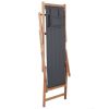 Folding Beach Chair Fabric and Wooden Frame Gray(D0102HEJQHU)