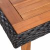 5 Piece Outdoor Dining Set Poly Rattan Black and Brown(D0102HEJQG7)