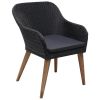 Outdoor Chairs with Cushions 2 pcs Poly Rattan Black(D0102HEJQNV)