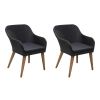 Outdoor Chairs with Cushions 2 pcs Poly Rattan Black(D0102HEJQNV)