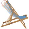Deck Chair Teak 22.1"x41.3"x37.8" Blue(D0102HEJGAU)