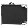Folding Sun Lounger with Canopy Steel and Fabric Black(D0102HEJELY)