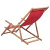 Folding Beach Chair Fabric and Wooden Frame Red(D0102HEJQHG)