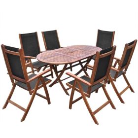 7 Piece Outdoor Dining Set Solid Acacia Wood(D0102HEJPN7)