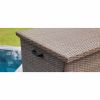1 PCS Outdoor Brown Rattan Wicker Storage Box With Steel Frame(D0102HPZC07)