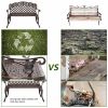 42.5 inch Outdoor Cast Aluminum Leisure Rose Couple Bench--YS(D0102HPD9CY)