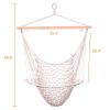 Indoor Outdoor Garden Cotton Hanging Rope Air/Sky Chair Swing Beige Hammocks(D0102HH09FA)