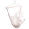 Indoor Outdoor Garden Cotton Hanging Rope Air/Sky Chair Swing Beige Hammocks(D0102HH09FA)